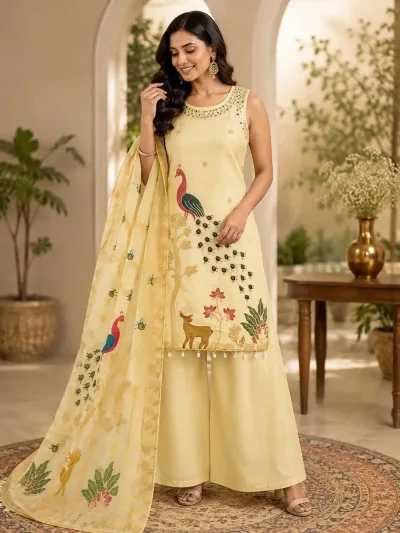 Fully Stitched Roman Silk Salwar